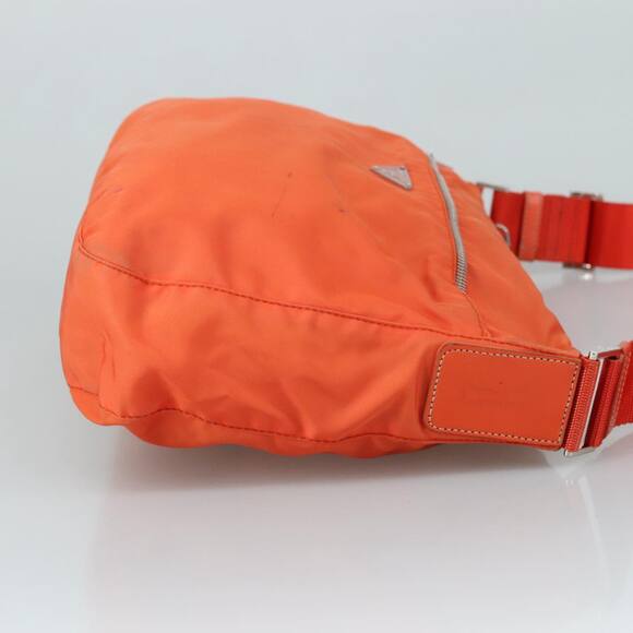 PRADA Shoulder Bag Nylon Orange Silver - Picture 4 of 9